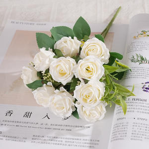 Bouquet de fleurs artificielles en soie, rose artificielle pour mariage, cérémonie de mariage - Product Image 6