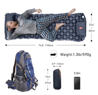 Matelas pneumatique ultraléger pour le camping en plein air, matelas gonflable imperméable en PVC pour les voyages, la randonnée, lit pliable avec oreillers