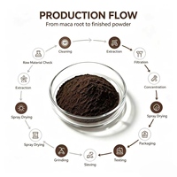 Vente en gros en vrac : Poudre d'extrait de racine de Maca noire soluble dans l'eau 20:1, extrait de racine végétale pour formules cosmétiques et alimentaires