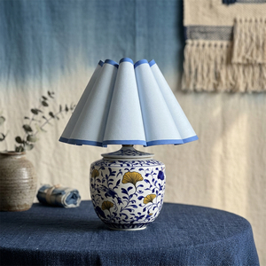 Lampe de table en céramique artisanale de luxe, vase, pot de rangement, pot de fleurs décoratif en porcelaine pour la maison, le salon et les meubles. - Product Image 2