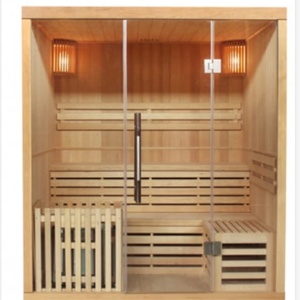 Pièce extérieure traditionnelle en bois à extrémité élevé de sauna à vapeur de <span class=keywords><strong>la</strong></span> pruche du Canada avec le fourneau - Product Image 1