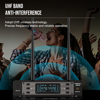Micrófono Inalámbrico VOXFULL SKM9100 con Diseño de Diamantes de Cristal UHF para Cantar en Fiestas, Karaoke y Eventos en Vivo, Conector XLR