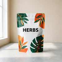 Sachets écologiques biodégradables à fond plat avec logo personnalisé imprimé pour l'emballage de thé et d'herbes biologiques