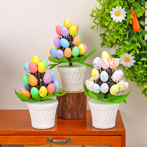 Wowei - Decoración Creativa de Huevos Pintados, Simulación de Huevo de Pascua, Maceta Colgante para Jardín, Adorno para Patio - Product Image 1