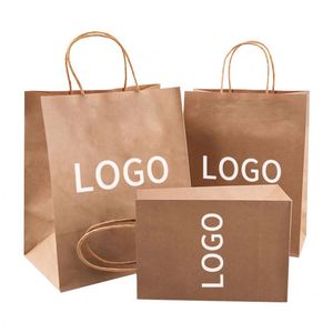 Sacs en papier écologiques personnalisés avec logo imprimé, vente en gros, sacs en papier kraft de haute qualité avec votre propre logo - Product Image 1