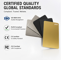 Carte de visite professionnelle en métal NFC en acier inoxydable gravée au laser sur mesure, programmable NTAG215 vierge pour l'image de marque d'entreprise