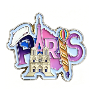 Broche Souvenir de Paris en Métal, Forme Irrégulière, Émail Dur, Alliage de Zinc, Design Lettre, Article de Collection - Product Image 3