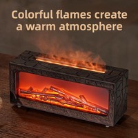 Diffuseur d'aromathérapie YS avec effet de flamme, alimenté par USB, télécommande, humidificateur, parfum automatique