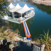Dock flottant modulaire en cubes avec pistons en HDPE pour bateaux, piscines, restaurants, bars aquatiques et pêche