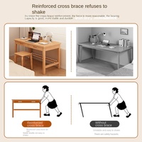 Bureau d'ordinateur pour étudiant en bois massif, table d'étude et d'écriture avec tiroirs de rangement pour la maison, la chambre ou le bureau, poste de travail minimaliste