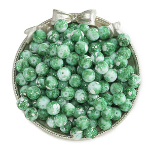 Perles en vrac de la série verte, perles rondes dispersées de 4/6/8/10mm pour la fabrication de bijoux, accessoires de bricolage, vente en gros - Product Image 5