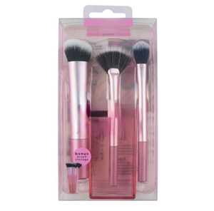 Nouveau <span class=keywords><strong>pinceau</strong></span> de maquillage ensemble <span class=keywords><strong>poudre</strong></span> libre Blush fond de teint visage surligneur yeux outils cosmétiques ensemble cheveux synthétiques avec éponges 3/4/5 pièces - Product Image 5