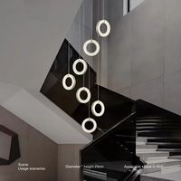 Lustre LED en marbre suspendu pour escalier rotatif, style post-moderne, luxe léger, hauteur réglable, en albâtre, gradation progressive