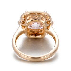 Anillo de Joyería Fina para Pareja, Diseño Original, Color Rosa, Diamante de Laboratorio, Oro Amarillo Sólido de 14k, Esmalte, Joyería Personalizada para Mujer - Product Image 3