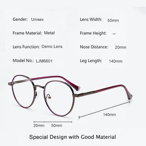 LJM6001 Métal Rétro Rond Unisexe IP galvanoplastie Artisanat Optique Cadres <span class=keywords><strong>Lunettes</strong></span> Montures <span class=keywords><strong>Lunettes</strong></span> Vente en gros <span class=keywords><strong>Lunettes</strong></span> - Product Image 6