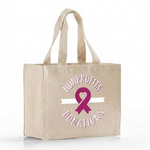 Wholesale Charity Event Giveaways Grocery Bag Custom Small Gusseted Square <b>Canvas</b> <b>Tote</b> Bag - Product Image 2