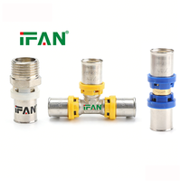 Raccords à sertir haute pression IFAN Pex 16-32 mm, raccords à sertir en laiton, coude à sertir, douille Pex