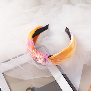 All'ingrosso ragazze Tie Dye velluto cerchietto croce cerchietto popolare fascia - Product Image 5