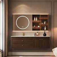 Ensemble de meuble-lavabo de salle de bain moderne de luxe en contreplaqué noir, 30 pouces, avec lavabo
