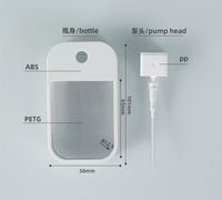 Flacon pulvérisateur plat rechargeable de 50 ml, porte-clés, atomiseur de parfum, flacon en plastique, porte-clés, breloques de poche, flacon de désinfectant