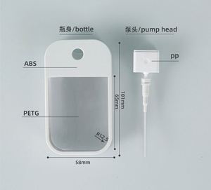 Túi vuông tay khử trùng Keychain phun chai bơm lại 45ml phẳng thẻ tín dụng hình dạng nước hoa atomiser phun chai nhựa - Product Image 3