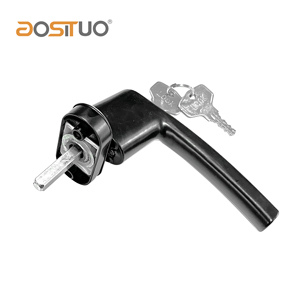 Poignée de fenêtre coulissante en aluminium noir/blanc avec serrure à clé, poignée <span class=keywords><strong>Espag</strong></span> en PVC, poignée de fenêtre à point unique avec tige - Product Image 5