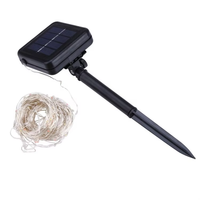 Guirlandes lumineuses LED micro étanches IP44 pour extérieur, lumières féériques de Noël avec fil de cuivre, décorations de jardin pour extérieur, alimentées par énergie solaire