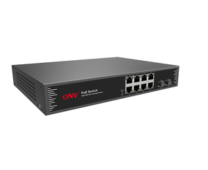 Commutateurs réseau Gigabit complets 8 ports RJ45 adaptatifs 10/100/1000M + 2 ports SFP Uplink 1000M en fibre optique, commutateur PoE géré facilement - Product Image 1