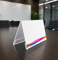 Support de signalétique de bureau en acrylique transparent, présentoir de nom de bureau, support de table pour événements et réunions d'entreprise