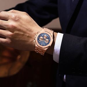 POEDAGAR 926 Nouvelle <span class=keywords><strong>montre</strong></span> chronographe de luxe pour homme, sport, étanche, lumineuse, en acier inoxydable, quartz, montres pour homme, Reloj Hombre - Product Image 6