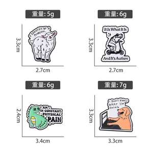 ชุดเข็มกลัดสัตว์ขี้เล่นสำหรับสุนัขแพะและกบหมุดโลหะสำหรับงานฝีมือตัวการ์ตูนของสะสมไดโนเสาร์ - Product Image 5