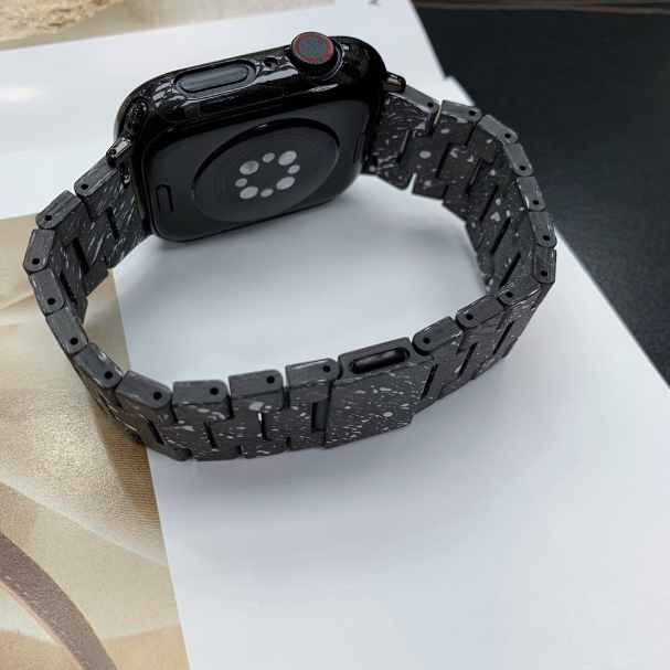 Wholesale Real Carbon Fiber Magnetic Strap  Smart Watch Accessories Blue Luminous Lines for Watch case
