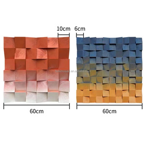 Moderno 3D in legno di abete rosso legno mosaico antico di piastrelle di legno per soggiorno camera da letto di fondo pannelli di parete applicazione interna - Product Image 4