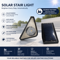 Nouvelle Lampe Murale Solaire Nocturne OEM d'Usine à Lumière Chaude, Sept Couleurs Fixes, Multi-Modes, pour Scène, Marches et Escaliers