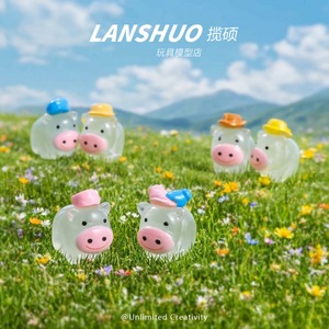 ตุ๊กตาวัวเรซิ่นแลนซัวเรืองแสงในที่มืด ของเล่นโมเดลสัตว์ขนาดเล็กสำหรับเด็ก ของสะสมตกแต่ง - Product Image 4