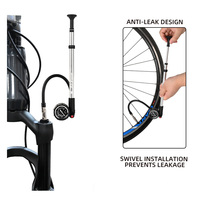BAIMEI pompe à pneu de vélo Portable en alliage d'aluminium Mini pompe à vélo de route avec bouton de purge d'air et pompe à fourche en plastique