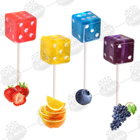 Sucettes en gros Halal en forme de dés, bonbons durs créatifs en forme de cube, saveur fruitée, pour fêtes d'enfants