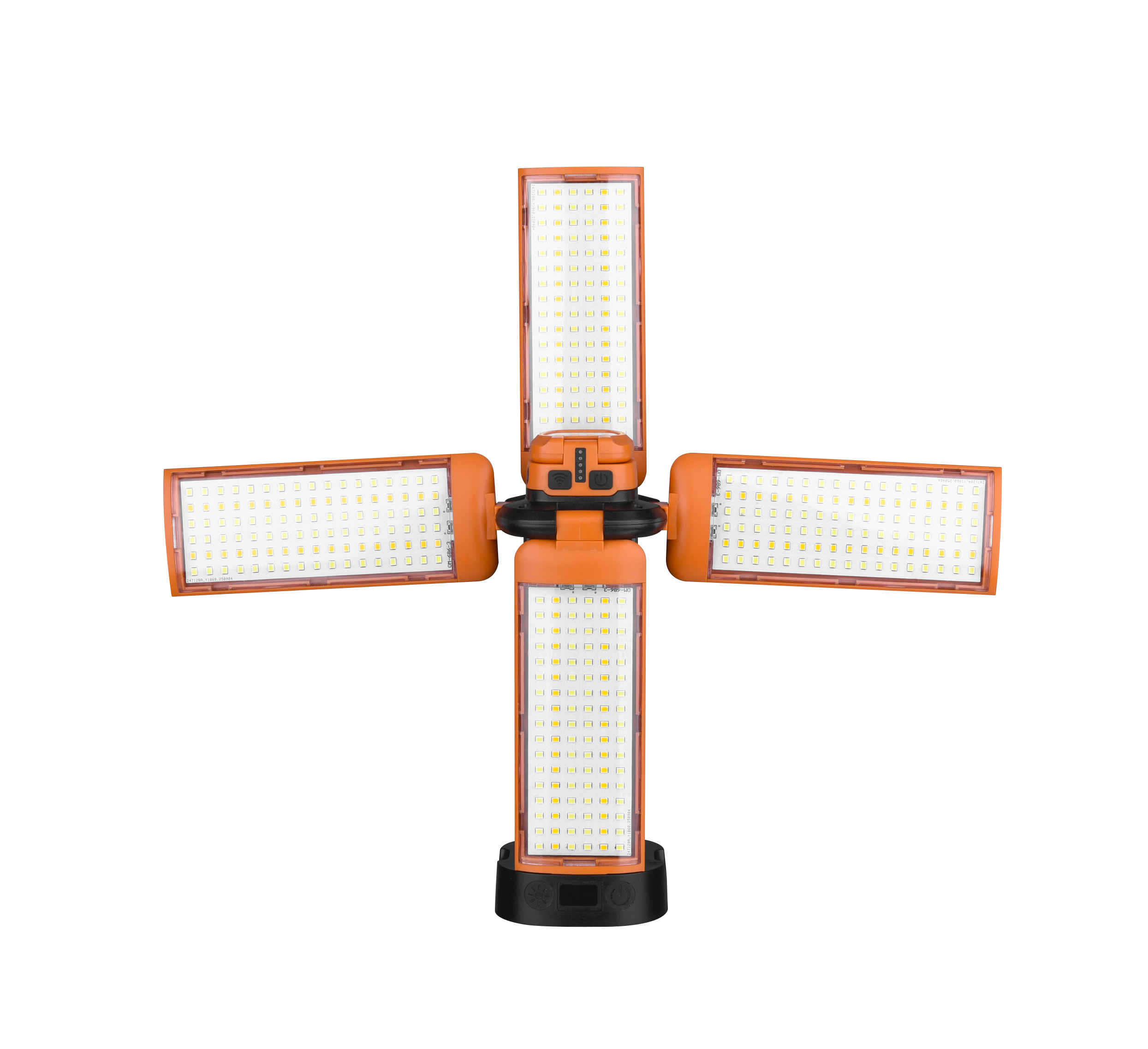 LED Work Light Camping Light Rechargeable with 4 LED Panels Retractable Stand Extendable Rod for Hiking Repairing Jobsite