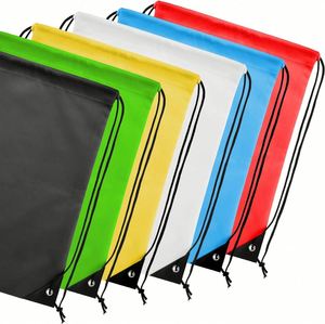 Custom Packing 50 Pieces Whosale 210D 34*42cm Nylon <b>Drawstring</b> <b>Backpack</b> for Party Gym Sport Trip - Product Image 4