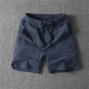 מעצב מכנסיים קצרים mens זיעה הבציר כותנה חלקה גבוהה מותן מכנסיים קצרים גברים