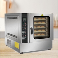 Equipo de Cocina Comercial, Horno de Convección a Gas de 5 Bandejas para Máquinas de Snacks, para Panadería, Tienda de Alimentos, Pastelería, Pizza