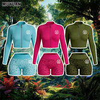 Ensemble 2 pièces streetwear personnalisé pour femme : veste courte sexy à fermeture éclair et short imprimé léopard, coupe ajustée, respirant, OEM ODM