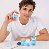 Flacon en verre transparent pour solution orale de pharmacie, rond, 3/5/7/10 ml, flacons en verre pour poudre lyophilisée de beauté, avec couvercle en plastique et bouchon en caoutchouc