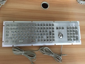 Không thấm nước <span class=keywords><strong>104</strong></span> phím thép không gỉ công nghiệp Kim Loại Cơ khí gắn cơ khí kiosk bàn phím với Trackball hoặc Touchpad - Product Image 6