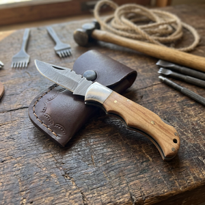 High Quality Damascus Steel Folding Blade Pocket <b>Knife</b> Wholesale Factory Rates wood Handle Tactical Application - Product Image 3