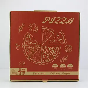 Custom Recyclable Recycled Materials Art Paper Colorful Lunch Box Pizza Corrugated Paper Box