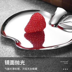 Biểu Tượng Tùy Chỉnh Thép Không Gỉ Thực Phẩm Phục Vụ Khay Kim Loại Của <span class=keywords><strong>Apple</strong></span> Hình Dạng Trái Cây Snack Bữa Ăn Tối Tấm Khay - Product Image 4
