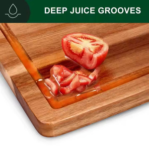 Wooden Acacia Cutting Board <b>Set</b> Rectangle Kitchen Cheese Vegetable Chopping Block - Product Image 2