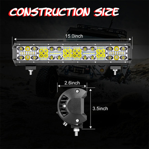 110W Combo Spot Flood Beam <span class=keywords><strong>Quad</strong></span> Row Led Light bar 15 Inch <span class=keywords><strong>4X4</strong></span> Truck Roof Led Light bar pour Offroad Car Truck - Product Image 5