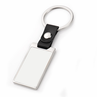 Llavero de Cuero PU Negro con Marco de Doble Cara para Sublimación de Fotos Personalizadas, Anillo para Llaves, Colgante para Bolsa, Recuerdo, Regalo